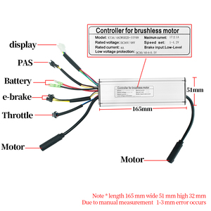 Contrôleur de moteur BLDC 15A 17A 36V 48V 250W 350W, contrôleur de vitesse sans balais KT, connexion double moteur pour vélo électrique - Product Image 3