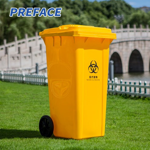 Poubelle de jardin extérieure mobile de première qualité avec couvercle en HDPE, poubelle en plastique avec pédale et roulettes - Product Image 5