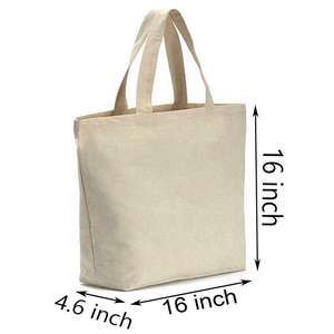 Bolsa de compras reutilizable de lona de algodón, plegable, con logo impreso personalizable. - Product Image 5