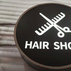 Letrero Luminoso LED de Doble Cara Personalizado, Letrero Especializado con Cuchilla, Letrero Publicitario para Peluquería - Product Image 2