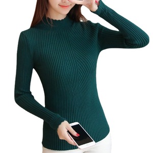 Maglioncino a mezza girocollo in <span class=keywords><strong>pizzo</strong></span> autunno/inverno <span class=keywords><strong>maglia</strong></span> a maniche lunghe Pullover Slim Top All-match stile coreano - Product Image 1