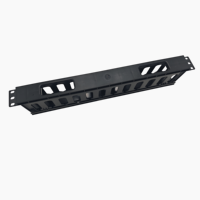 Organisateur de câbles horizontal pour rack 1U, 19 pouces, 12 emplacements, plastique noir, gestion des câbles