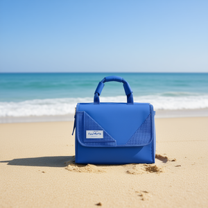 Sac de plage bleu pour femme Fana Mirta, taille moyenne, imperméable, imprimé diamant et perles, style décontracté, double poignée, forme rectangulaire - Product Image 2