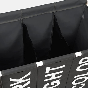 Thùng đựng đồ giặt trẻ em bằng polyester gấp 3 ngăn, thiết kế bóng rổ in 3D, có nắp dây thừng và bánh xe - Product Image 2