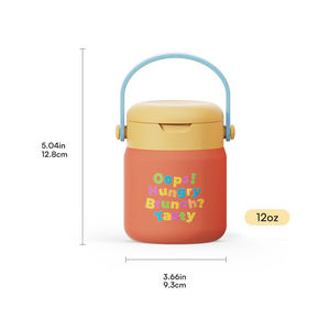 Hong Ling barattoli per alimenti sottovuoto in acciaio inossidabile 18/8 di alta qualità 12oz contenitori portatili a doppia parete in metallo da LFGB verificati - Product Image 6