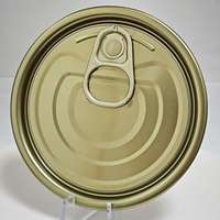 300 #   Couvercles de boîtes de conserve EOE à ouverture facile de 72,9 mm en émail blanc chromé TFS avec languette dorée pour pâte de tomate en conserve