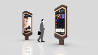 Señalización Digital para Paradas de Autobús, Montada en Poste Vertical, con Energía Solar, Pantalla LCD de Doble Cara, IP65