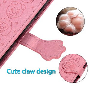 Custodie per telefono in pelle con stampa a rilievo personalizzata, design simpatico di gatti e cani, porta carte e portafoglio per <span class=keywords><strong>iPhone</strong></span> <span class=keywords><strong>11</strong></span> - Product Image 5