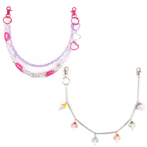 โซ่คาดเอวรูปหัวใจเรซิ่นสองชั้น โซ่คาดเอวแฟชั่นสำหรับผู้หญิง จี้รูปเห็ดอะคริลิก สไตล์ฮิปฮอป โซ่คล้องกางเกงสุดเทรนดี้ - Product Image 2