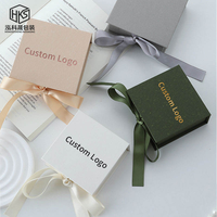Boîte à bijoux en papier avec logo personnalisé, ruban, boîte à bijoux en carton avec fermeture magnétique, boîte à bijoux pour collier, bague, boucles d'oreilles, bracelet