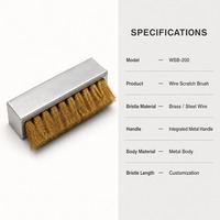Brosse à gratter industrielle en fil de laiton, corps métallique argenté intégré, longueur de poils personnalisée, poils en nylon noir pour le meulage