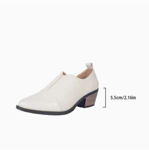<span class=keywords><strong>Chaussures</strong></span> en cuir à talons épais et pointus pour femme, nouvelle collection automne 2026, style rétro professionnel, pour femme - Product Image 4
