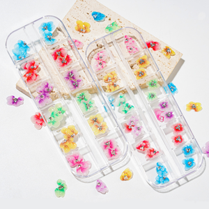 BIN <span class=keywords><strong>2022</strong></span> 3D hecho a mano acrílico <span class=keywords><strong>flores</strong></span> Nail Art Charms para <span class=keywords><strong>uñas</strong></span> llegadas Kawaii resina nueva piedra de 6mm joyería de plástico brillante - Product Image 3