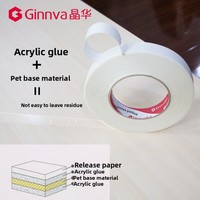 Ginnva Custom OEM 100 ° Ruban PET double face haute température pour cadre LCD, panneau FPC, plaque signalétique, feuille réfléchissante, laminage