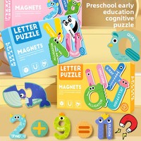 Puzzle magnétique Montessori chiffres et animaux, aimants pour réfrigérateur, jouet éducatif pour la petite enfance, apprentissage du comptage et de l'alphabet