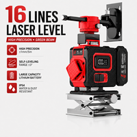 Niveau laser vert GuangChen 360° rotatif avec affichage numérique de la puissance, auto-nivelant, pour travaux de construction et de carrelage