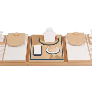 Custom Beige Storage Jewelry Rack for Store Window Displays Elegant Display for <b>Necklaces</b>, <b>Rings</b> Earrings, Perfect for Boutiques - Product Image 1