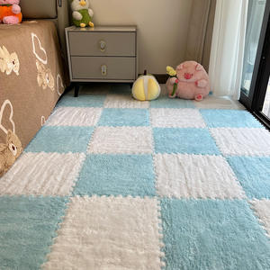 Alfombra Moderna de Peluche 2025, Tapetes de Piso Encajables, Alfombra Lavable para Área de Juego de Bebés, Técnica de Pelo Cortado, Espuma para Ejercicio en Casa - Product Image 6