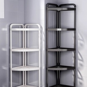 Estante de Almacenamiento para Baño en Forma de Esquina |   Organizador Independiente de 4 Niveles, Sin Perforaciones, Multiusos para Ducha, Cocina y Dormitorio - Product Image 1