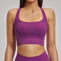 Soutien-gorge de sport sans couture antichoc pour femme, double bretelle, dos élégant, séchage rapide, idéal pour la course et le fitness