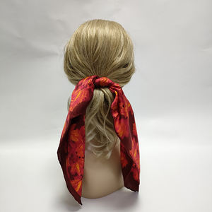 <span class=keywords><strong>Bandana</strong></span> di seta 100% <span class=keywords><strong>rossa</strong></span> su misura 14mm raso piccolo quadrato puro stampa 55*55cm sciarpa da taschino scialle donne sciarpa per la testa Hijab - Product Image 5