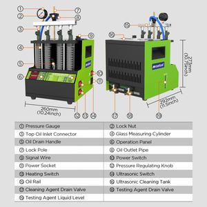 OEM V308 Neueste 4 Zylinder Heizung Reinigungs flüssigkeit 220V <span class=keywords><strong>Auto</strong></span> Kraftstoff injektor Tester Reiniger Maschine für <span class=keywords><strong>Auto</strong></span> und Motorrad - Product Image 5