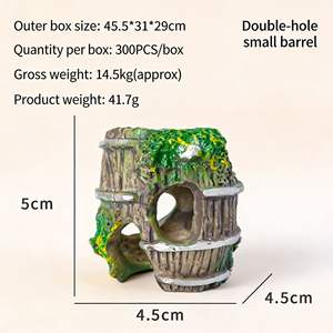Caverne de simulation pour aquarium, en résine, en forme de tronc d'arbre creux, décoration écologique, abri de reproduction pour poissons et crevettes, pour aquarium et terrarium - Product Image 5