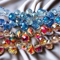 Perles en cristal en gros, perles fraise à trou traversant 6mm 8mm, perles en verre de cristal à facettes, perles intercalaires lâches pour la fabrication de bijoux DIY