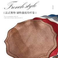 Tapis de table français haut de gamme napperons en lin de coton de forme spéciale avec broderie tapis de plaque transfrontaliers d'inspiration occidentale