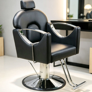 Sillón de Barbero Vintage de Cuero PU, Bomba Hidráulica de Alta Resistencia, Giratorio 360 Grados, Reclinable, para Peluquería - Product Image 5