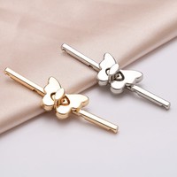 Boucles à fentes en alliage de qualité supérieure - Boutons ornés en forme de papillon et de cœur pour la décoration de manteaux et de pulls