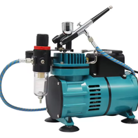 Kit de compresseur d'air miniature TC-862K avec double ventilateur pour les loisirs, les modèles, les jouets, les gâteaux, l'art