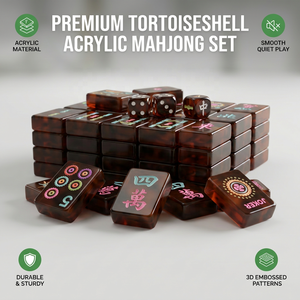 Jeu de Mahjong Américain Moderne en Acrylique Effet Écaille de Tortue, 166 Tuiles, Portable, Luxe, en Résine Marbrée pour Fêtes de Famille - Product Image 2