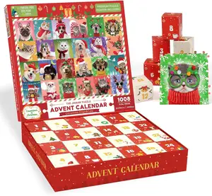 Wholesale Custom Christmas Calendar Jigsaw Puzzles 1000 Pieces For Kids Custom Jigsaw Puzzle 1000 Adult