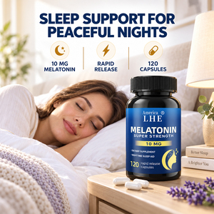 Complément alimentaire Shecome à la mélatonine, fabricant, 10 mg pour favoriser le sommeil, 120 capsules de mélatonine à libération rapide - Product Image 3