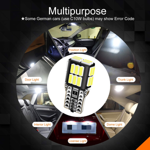 T10 T15 led ampoules d'éclairage intérieur w5w t10 W16W T15 27smd 2835 24smd 4014 canbus voiture porte queue <span class=keywords><strong>coffre</strong></span> signal lumière ampoule t10 led - Product Image 6