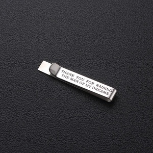 oux Simple Col En Métal Clip En Gros Gravé Pas <span class=keywords><strong>Cher</strong></span> En Acier Inoxydable Logo Personnalisé Hommes Cravate Clips pour père cadeaux - Product Image 4