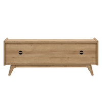 Meuble TV moderne en MDF mélaminé chêne sauvage de qualité supérieure, avec 2 tiroirs, pour salon et chambre, assemblage facile, impression sérigraphique