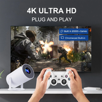 Mini projecteur portable Android 11 LED 4K 3840x2160 280 Lumens avec haut-parleurs stéréo HIFI pour extérieur, maison et jeux, 1 Go/8 Go, 0,5-3 m