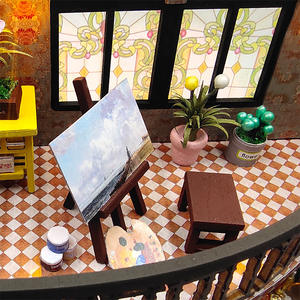 Modelo de Villa de Madera Creativa para Armar de Hongda, Cabaña Retro de Dos Pisos, Bloques de Construcción Decorativos en 3D, Vista de Calle - Product Image 4