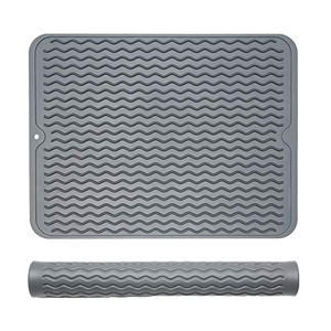 Waterproof Large <b>Silicone</b> Dish Drying <b>Mat</b> Dishwasher Safe Heat Resistant Classic Kitchen Drying Pad Draining <b>Mat</b> - Product Image 2