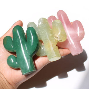 <span class=keywords><strong>Cactus</strong></span> en cristal de <span class=keywords><strong>Quartz</strong></span> naturel sculpté à la main, Aventurine verte, Rose pour la décoration de la maison - Product Image 4