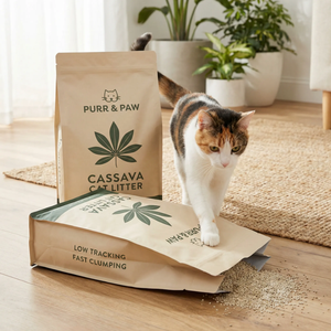 Arena para Gatos de Yuca OEM |   Almidón de Bajo Índice de Absorción y Desechable por el Inodoro |   Arena para Gatos Biodegradable de Aglutinación Rápida - Product Image 5