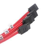 Kabel lurus SATA III 6Gbps untuk komputer, kabel Data HDD SDD kepang nilon 0.5m dengan Grendel kunci jaket PVC Foil Shielding
