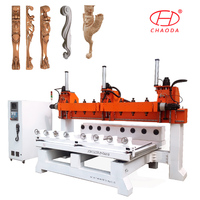 Machine de gravure rotative CNC 5 axes 6D 5D 4D 3D, tour à bois, duplicateur, 4 6 8 10 têtes, commande Syntec, dotée d'un moteur à roulement