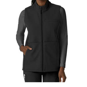 डॉक्टर नर्स अस्पताल ने महिलाओं की 6 जेब वाले बोनडेड फ्लेक्स खिंचाव उपयोगिता ज़िप फ्रंट स्क्रब बनियान - Product Image 1