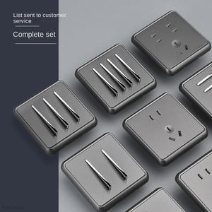 Interruptores de pared modernos de acero inoxidable con puertos USB C y USB A, 230V 16A, panel de enchufe de 2 tomas. - Product Image 2