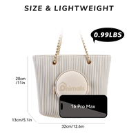 NOHOO Sac fourre-tout de luxe haut de gamme Sac fourre-tout rayé facile à transporter Sac fourre-tout idéal pour un usage quotidien Sac fourre-tout élégant