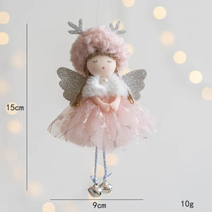 Nouvelles décorations d'ange de Noël Super douces en peluche <span class=keywords><strong>cerf</strong></span> bois d'ange ornement avec pendentifs de remplissage en coton PP - Product Image 4