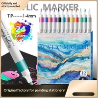 Marqueurs de peinture acrylique pour enfants, dessin, graffiti, bricolage, artisanat, peinture à base d'eau, pointe pinceau à séchage rapide, ensemble de stylos de peinture